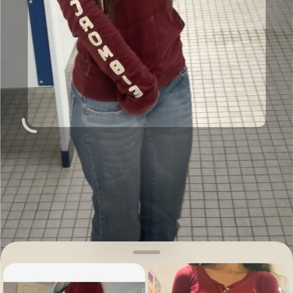 Abercrombie & Fitch Burgundy Long Sleeve Top